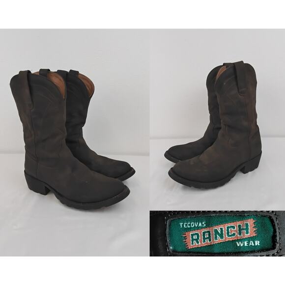 Tecovas Ranch Wear Cowboy Boots Men\'s 13 EE Dark Brown \